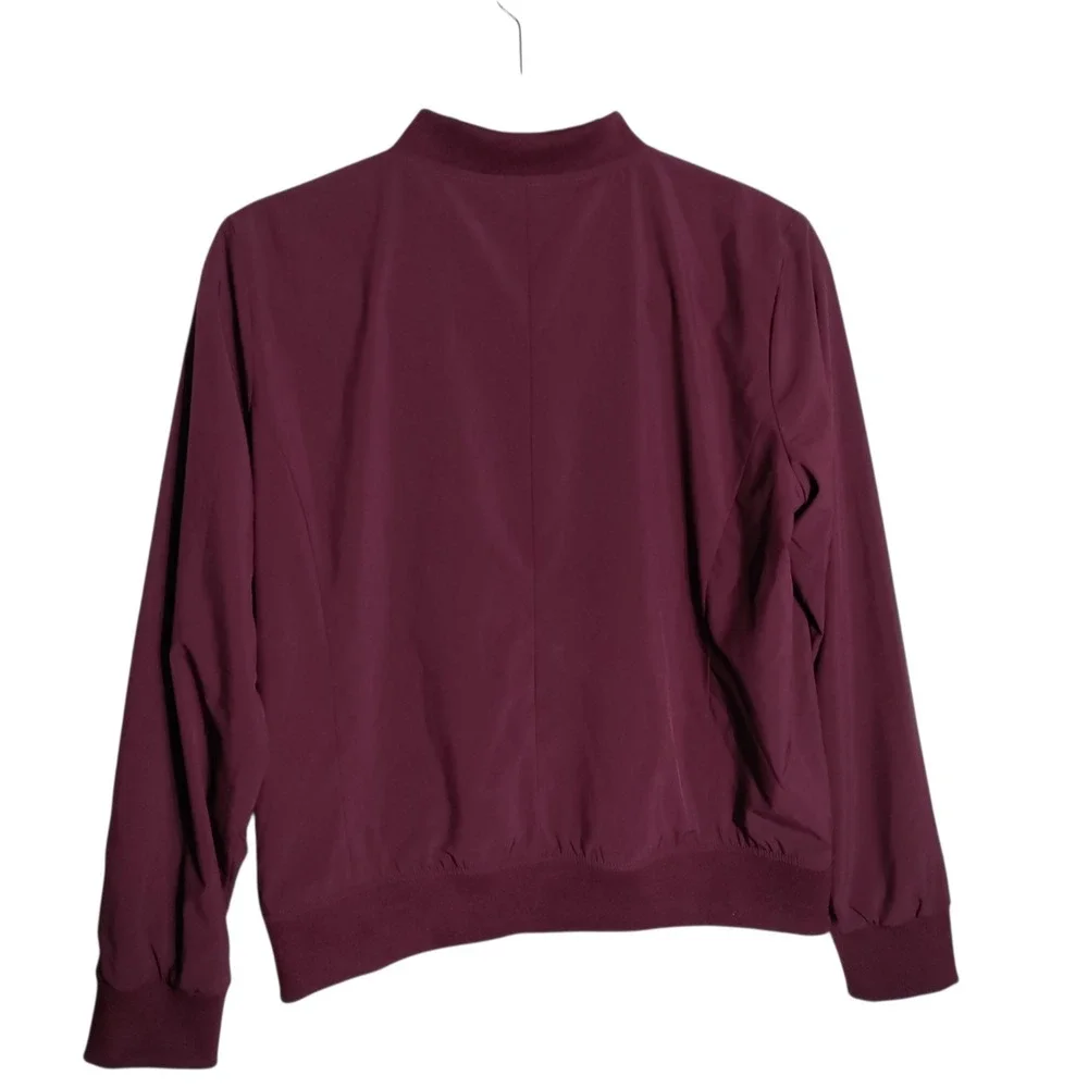 Banana Republic Mens Burgundy Full Zip Stretch Bomber Jacket‎ Small Maroon 2899